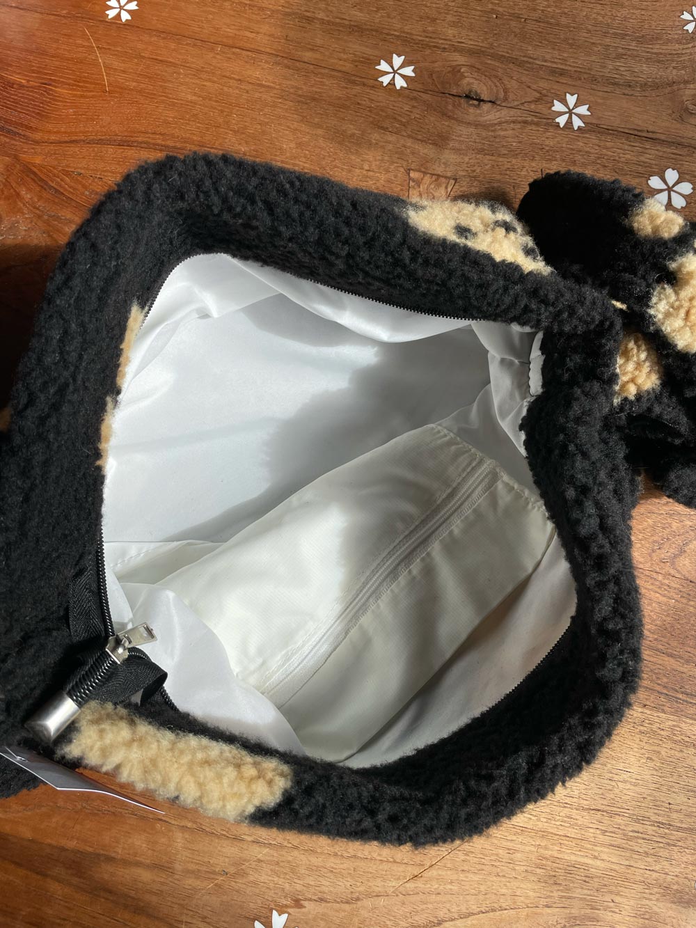 sherpa teddy shoulder tote