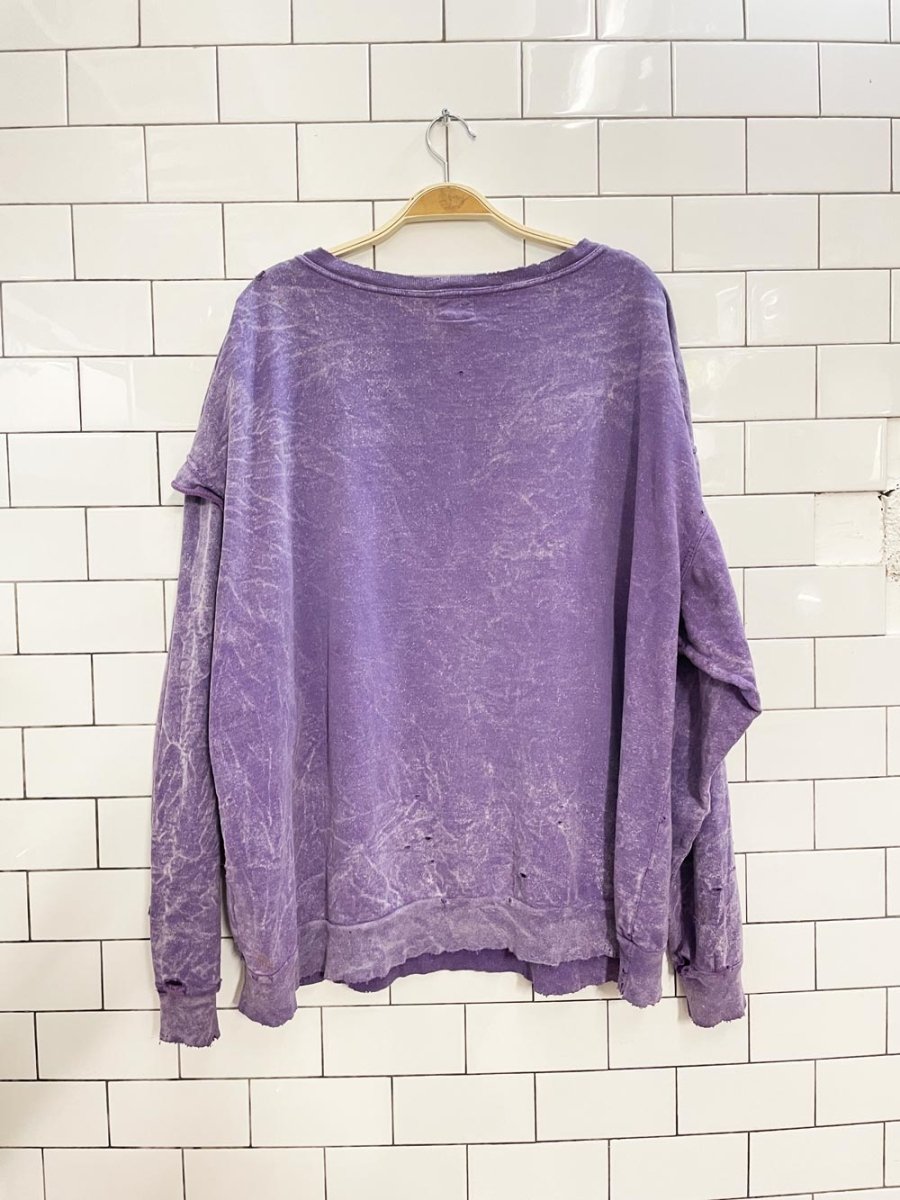 vintage 90s manager oversized destroyed crew - good market thrift store