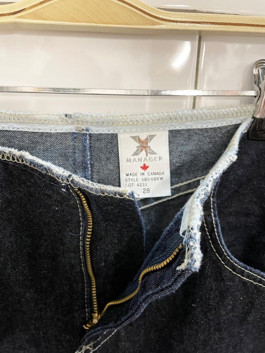 vintage 90s manager denim midi skirt - good market thrift store