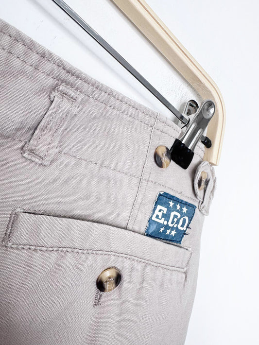 vintage EGO cinch waist pleated twill short