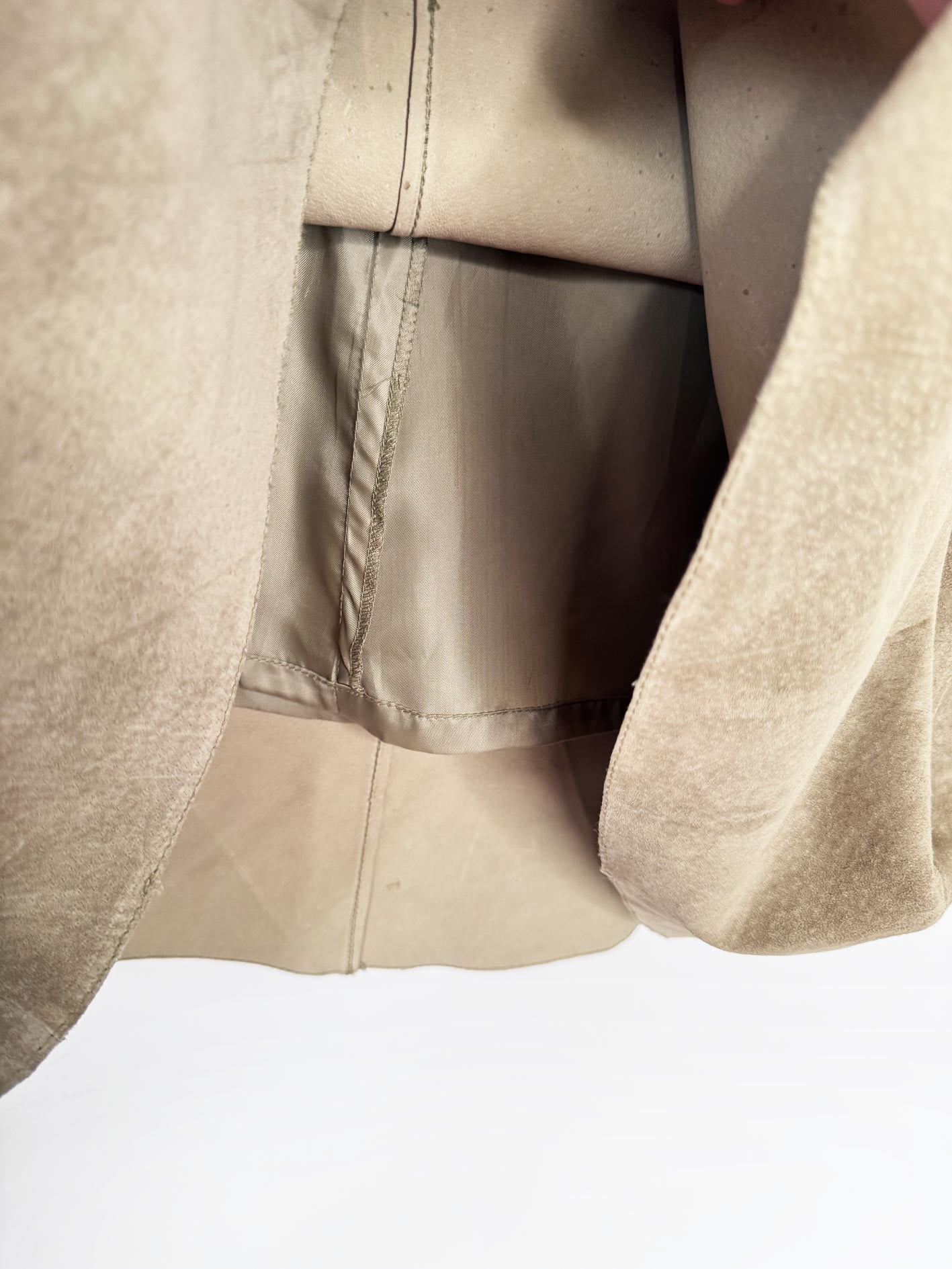 vintage 00s sigrid olsen lamb suede a-line midi skirt | leather