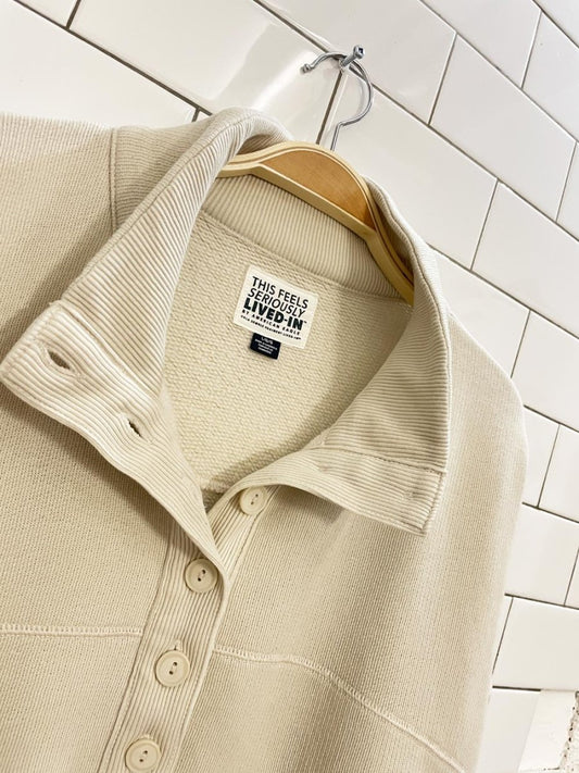 ae seriously lived in 1/2 button henley sweatshirt - good market thrift store