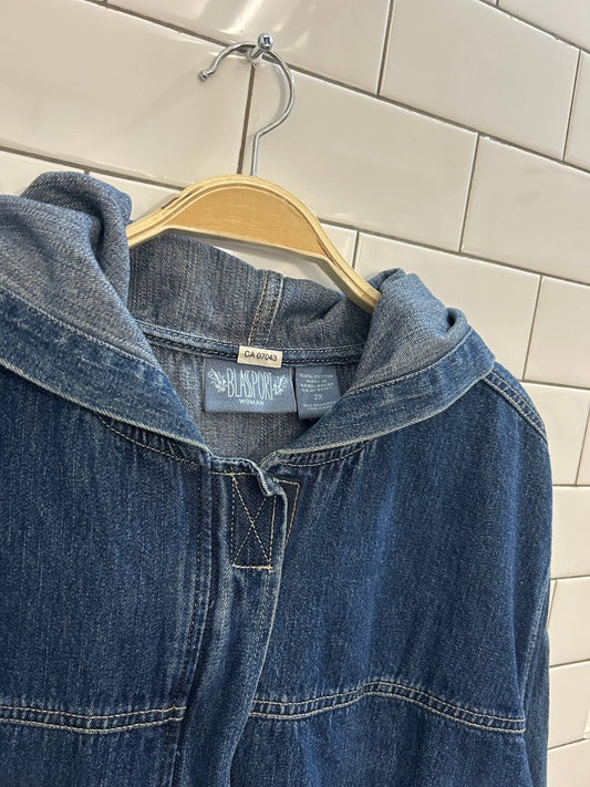 vintage 00s blassport hooded denim jacket - good market thrift store