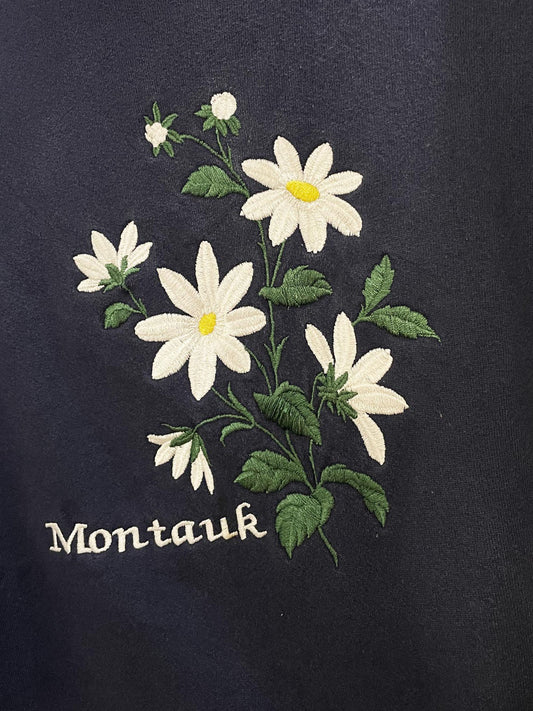 vintage oarsman 913 montauk floral embroidered sweatshirt | made in USA