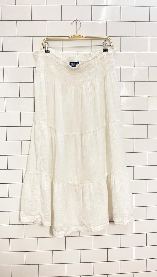 gap gauze cotton prairie tiered midi skirt - good market thrift store