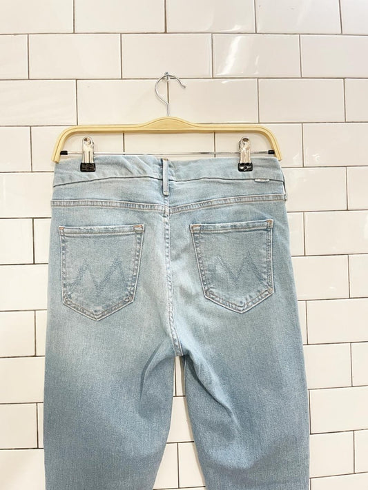 mother the looker crop light wash jeans - good market thrift store