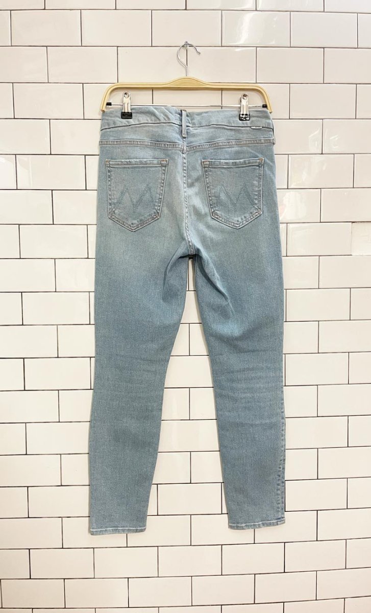 mother the looker crop light wash jeans - good market thrift store