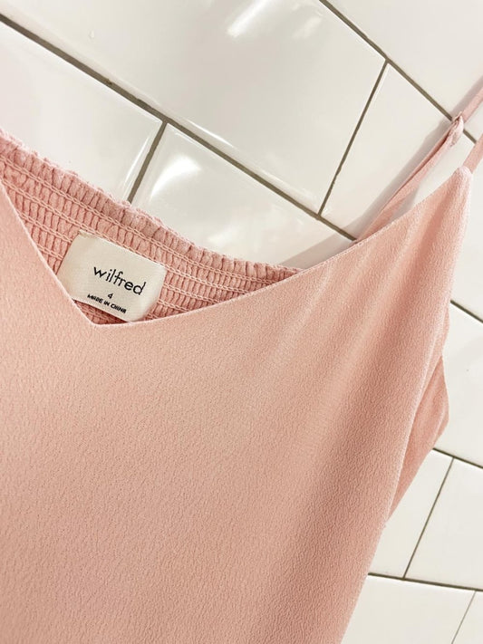 wilfred vivienne pink crepe slip mini dress - good market thrift store