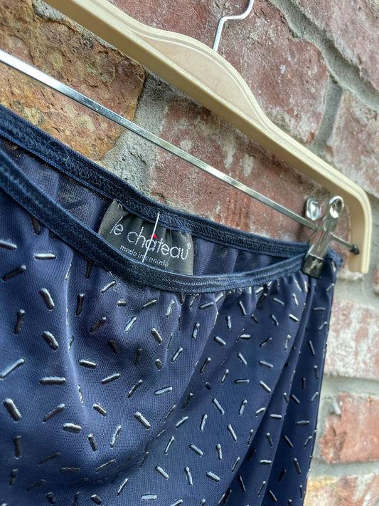 vintage 00s le chateau stretchy sheer mini skirt