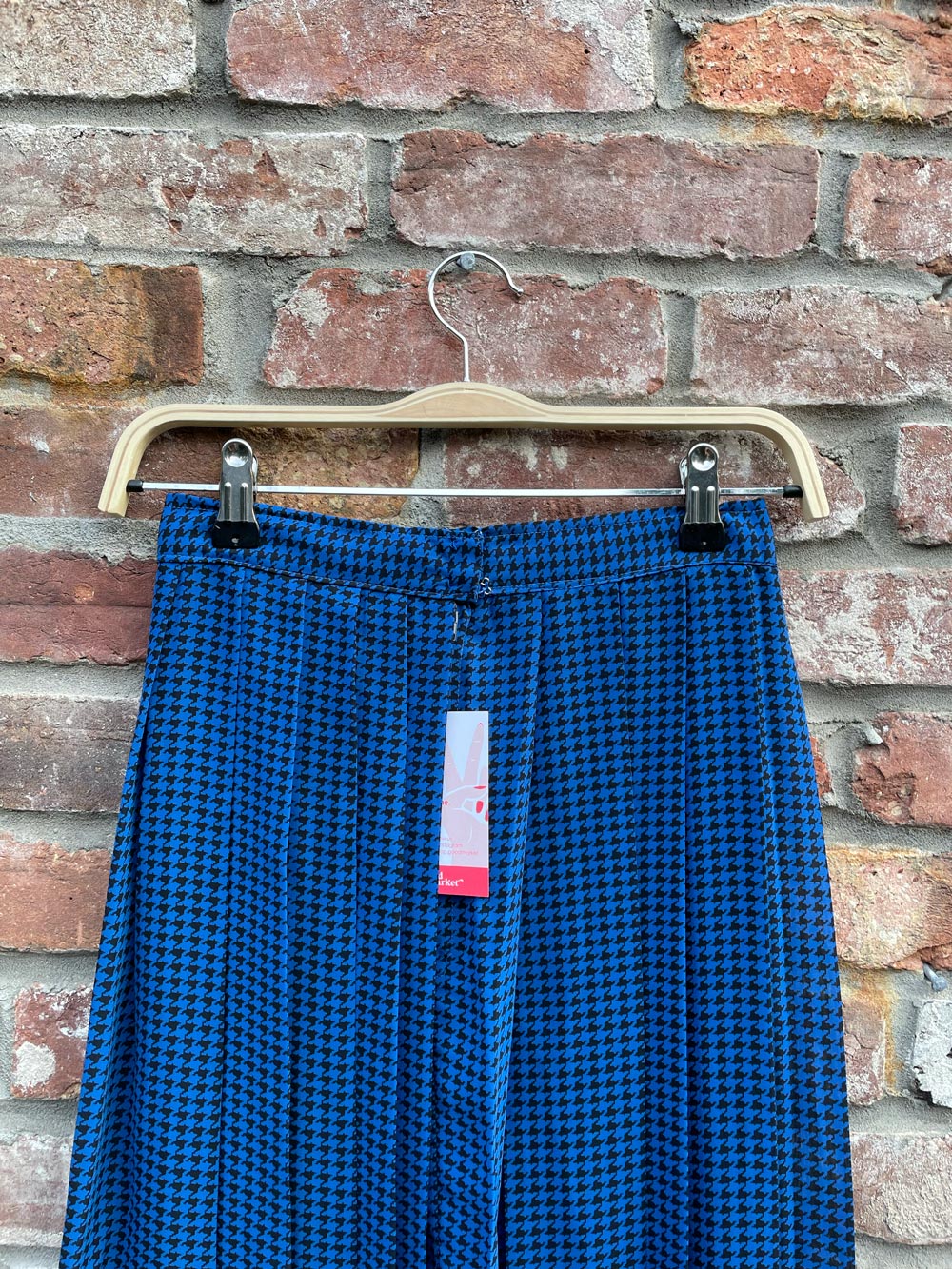 vintage houndstooth pleated chiffon midi skirt