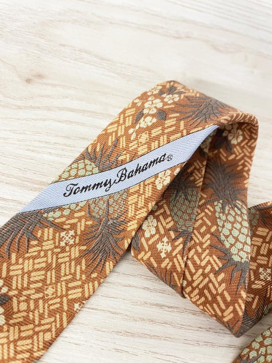 nwt tommy bahama handmade silk pineapple tie - good market thrift store