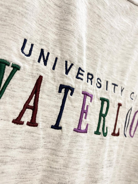 vintage 90s university of waterloo embroidered tee - good market thrift store