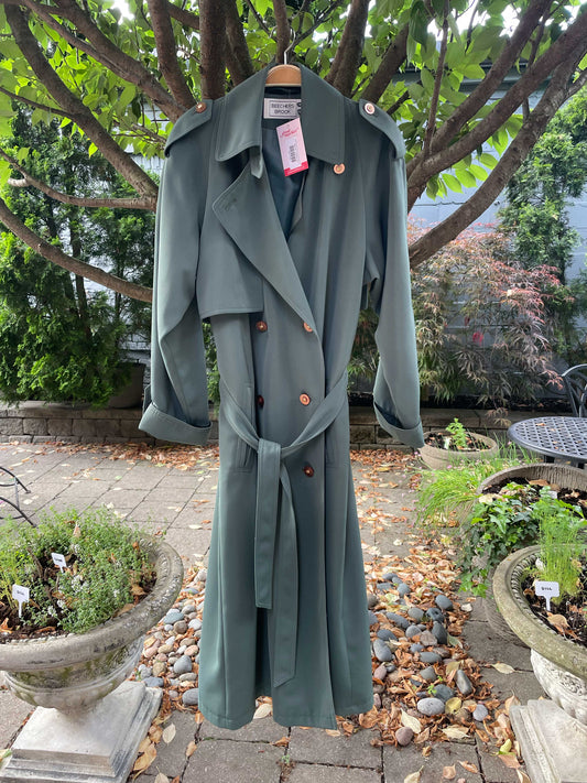 vintage beechers brook sage box pleat trench