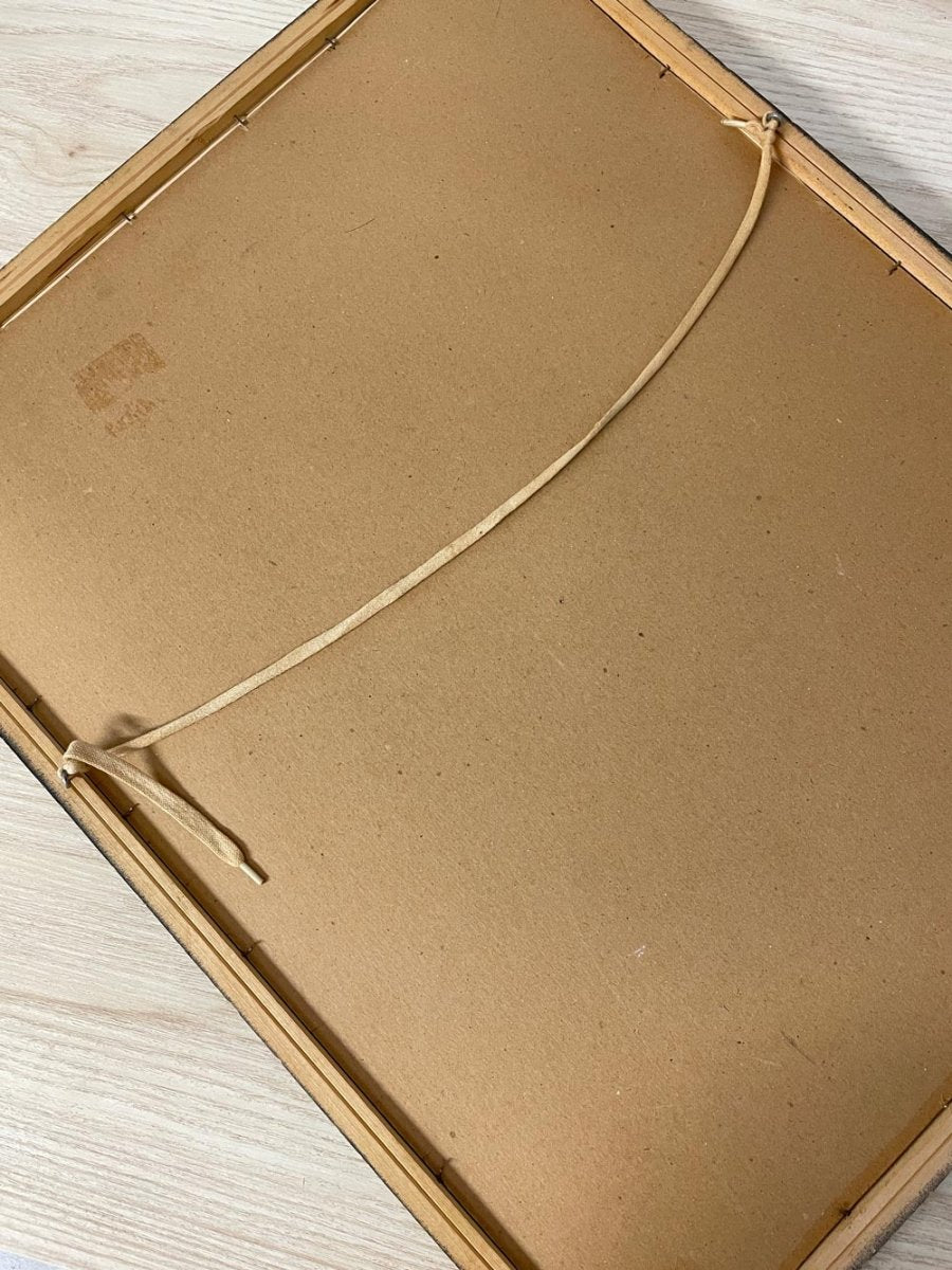 vintage 60s/70s original pastel on watercolour framed portrait art - good market thrift store