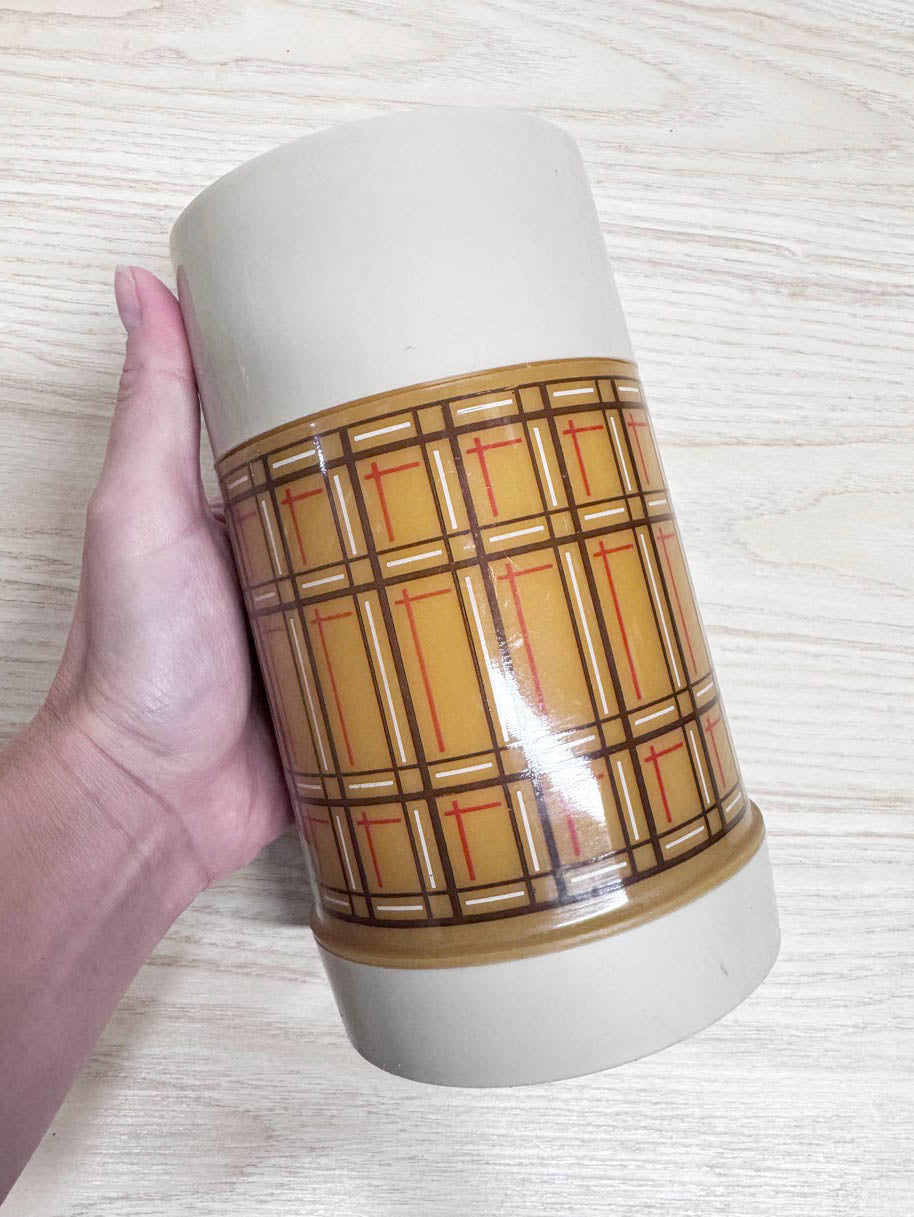 vintage 70s retro plaid aladdin thermos