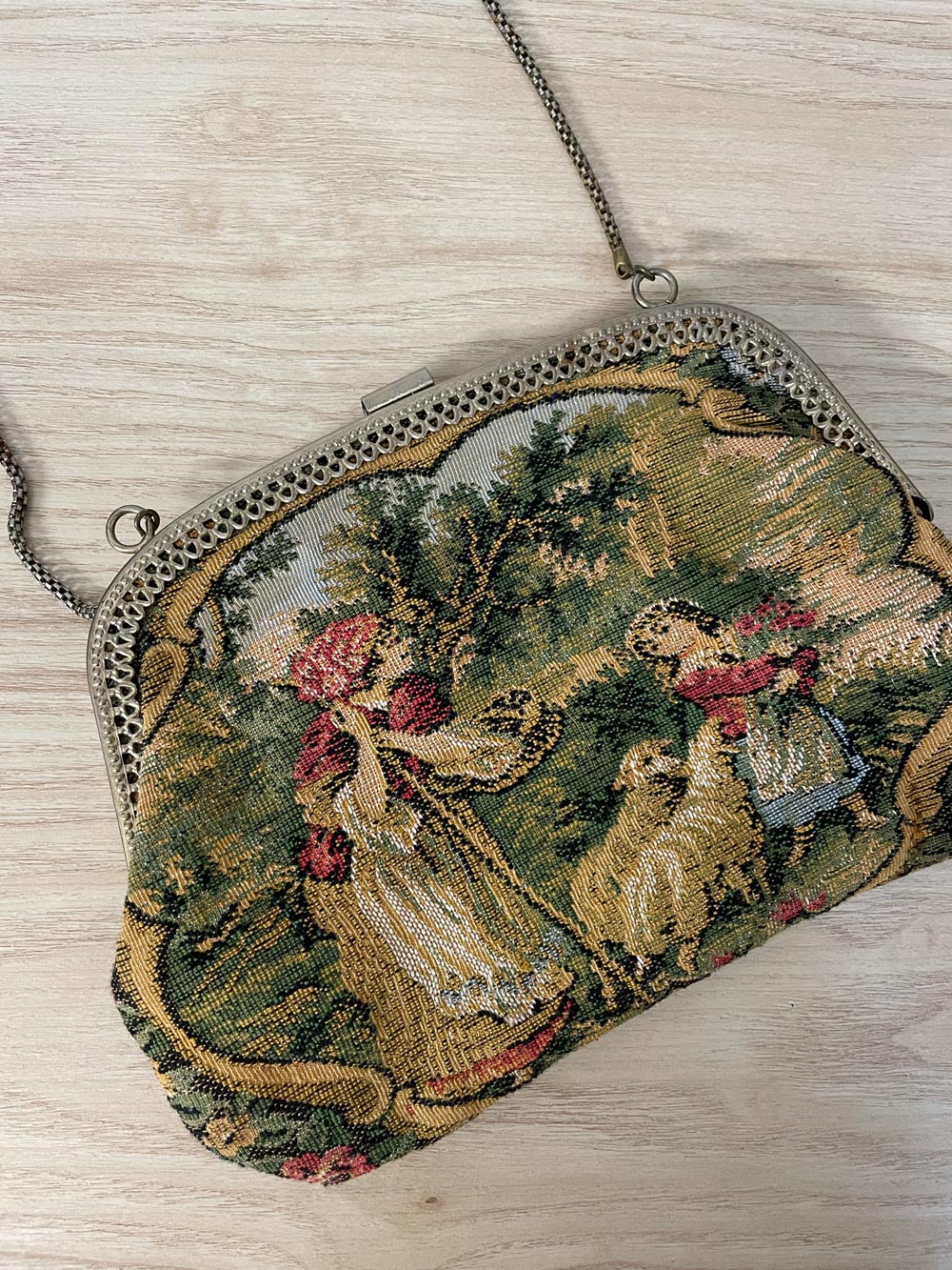 antique tapestry evening handbag