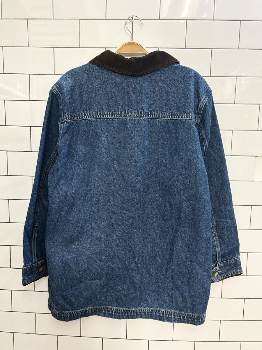 vintage 00s cabin creek cord trim denim chore jacket - good market thrift store