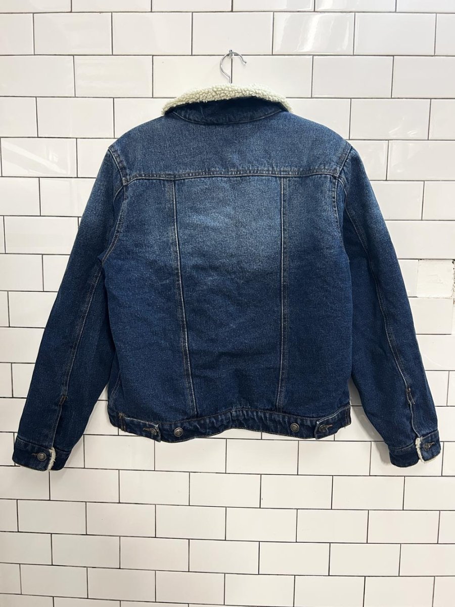 suko jeans sherpa lined denim trucker jacket - good market thrift store
