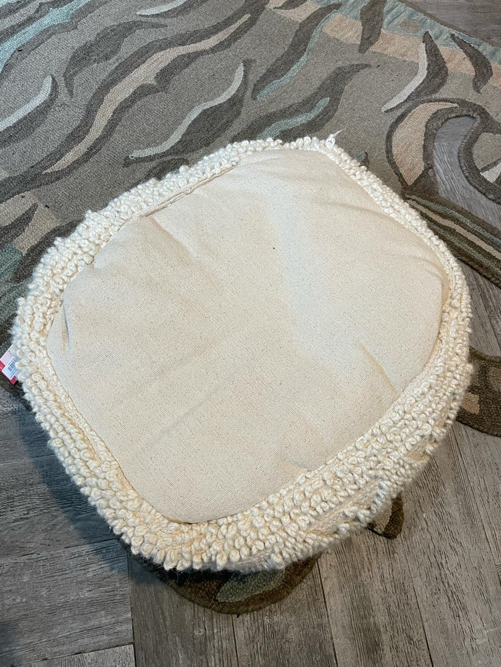 boho tufted moroccan wool pouf