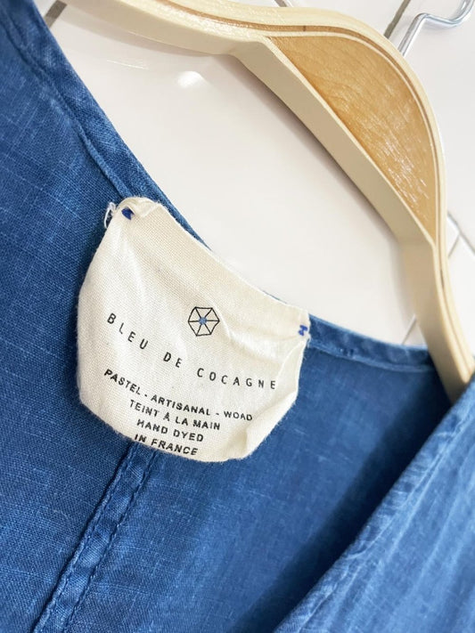 bleu de cocagne hand - dyed oversized linen shirt | made in France - good market thrift store
