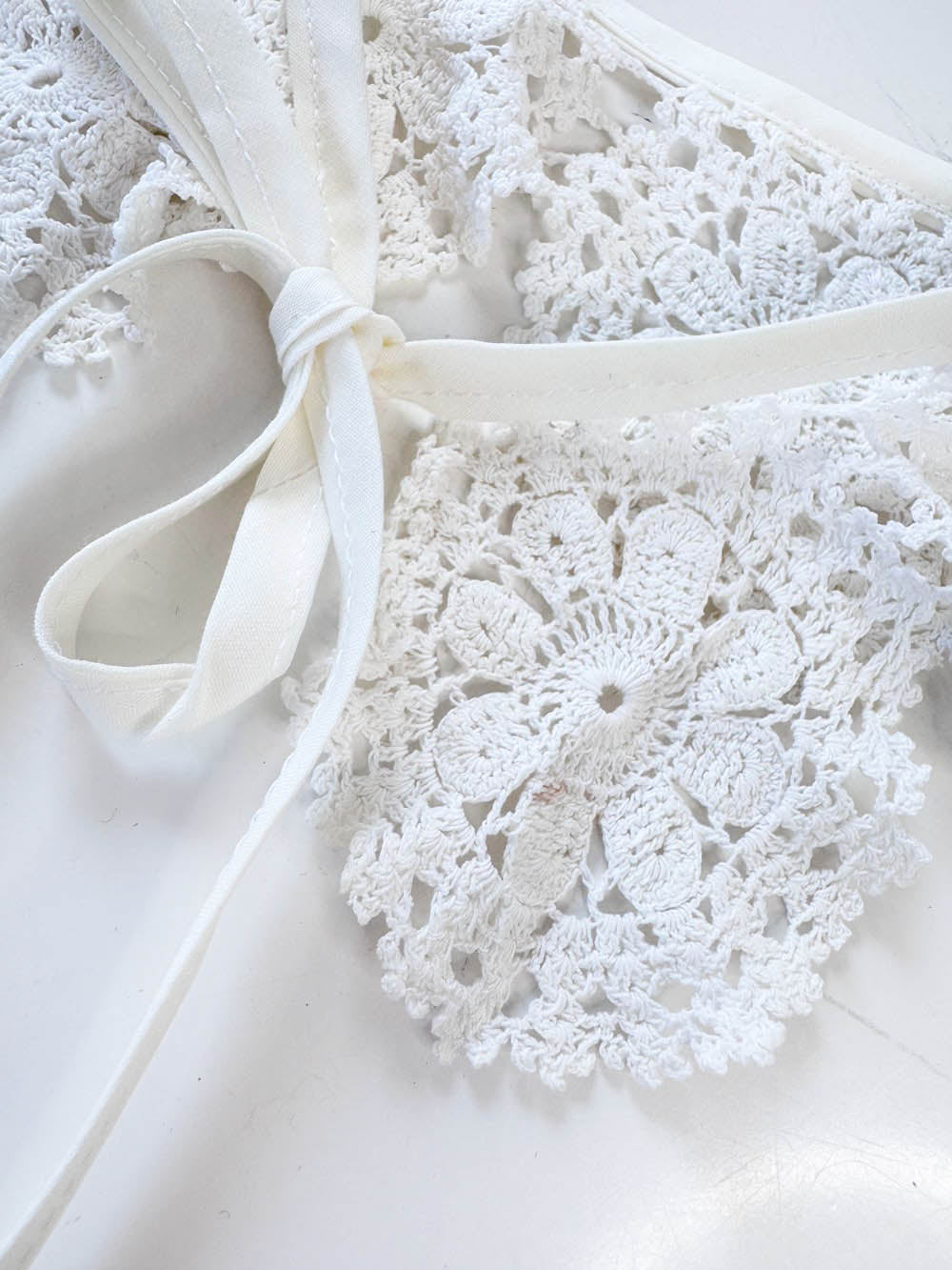 vintage handmade crochet knit collar | rework
