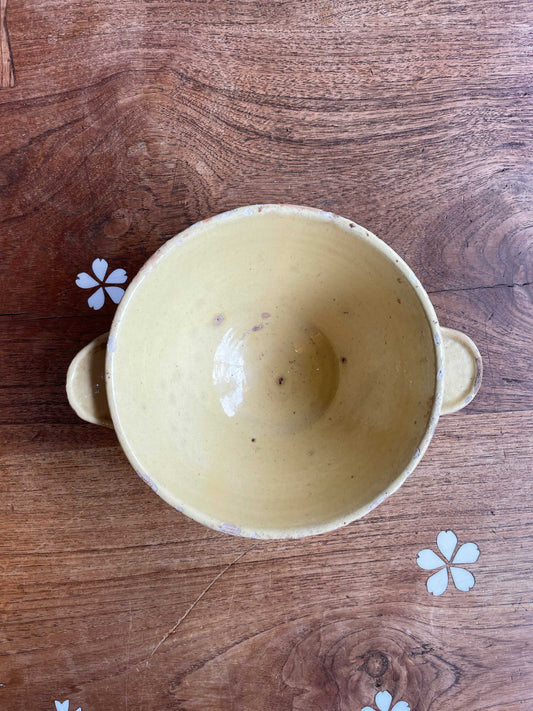 handmade polka dot clay bowl