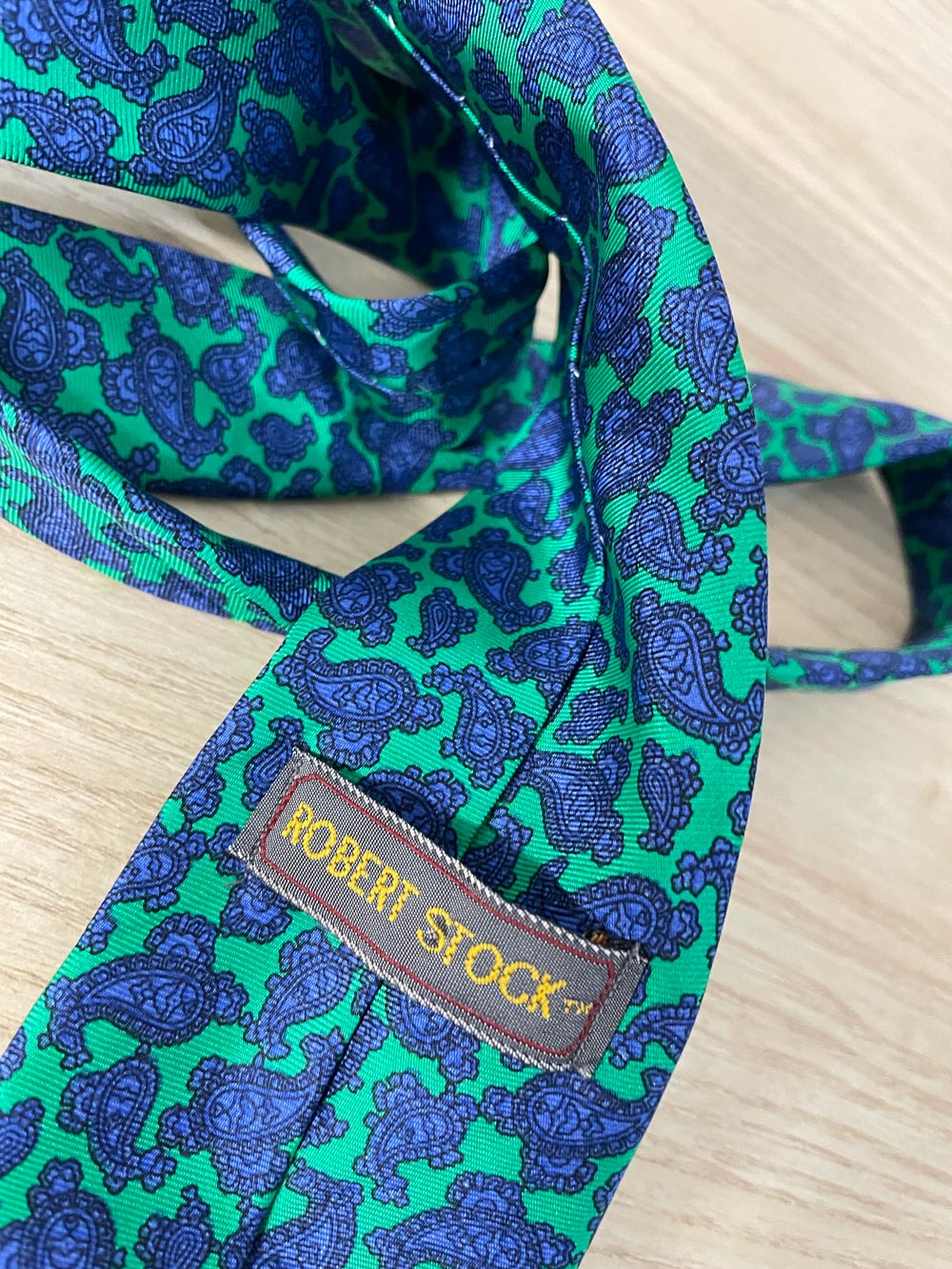vintage robert stock paisley silk tie