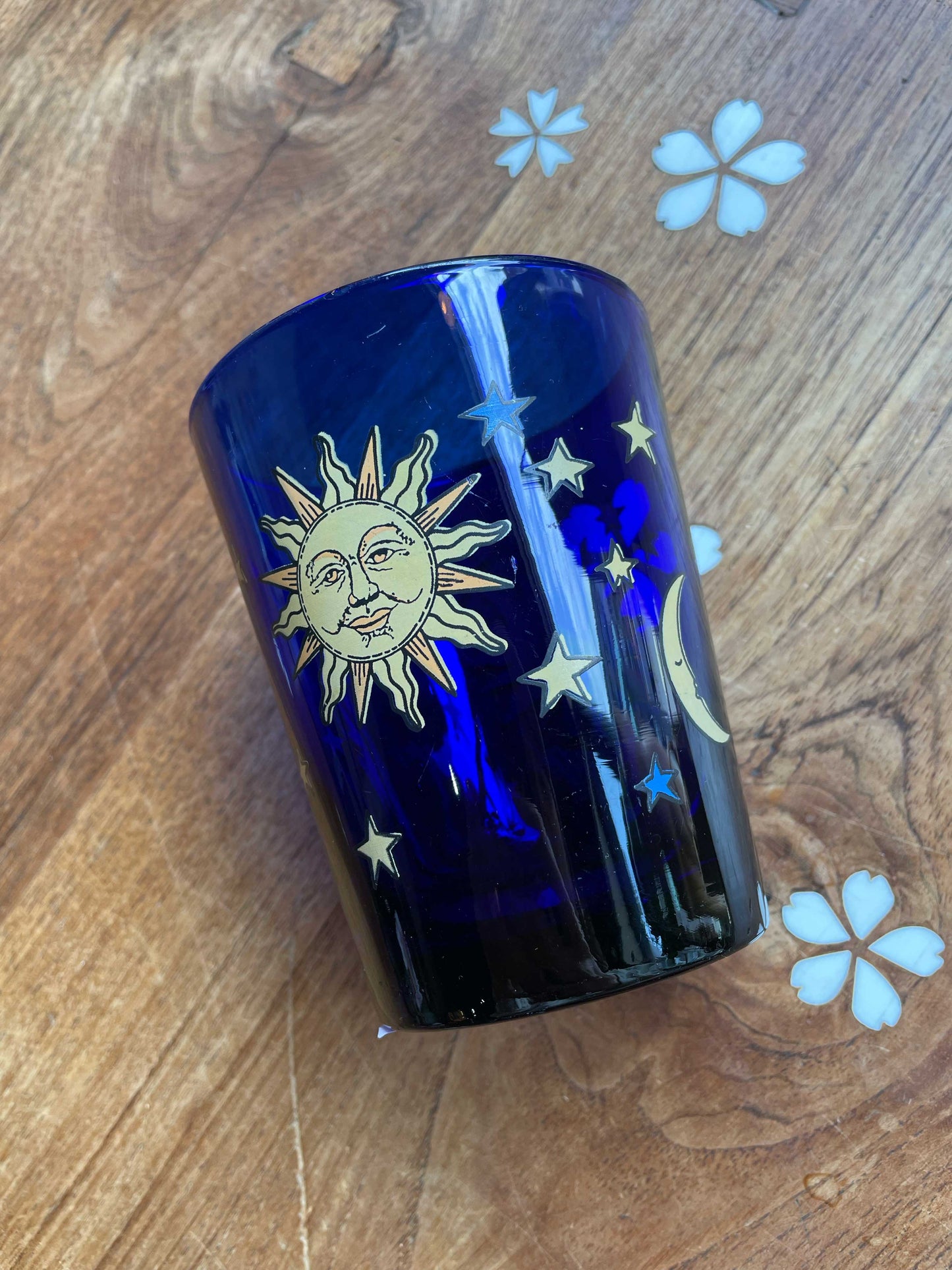 vintage libbey celestial cobalt tumbler