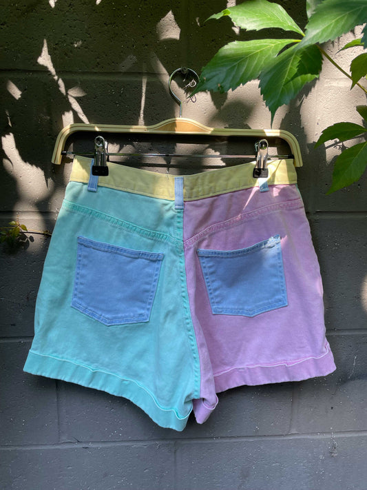 american apparel 90s colour block short