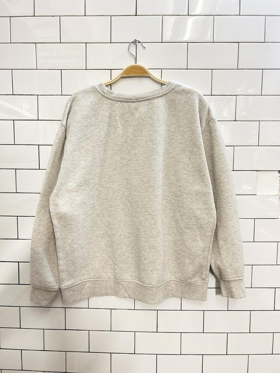 harvard oversized varsity logo fleece crew - good market thrift store