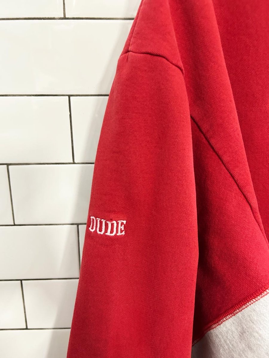 vintage 90s 'dude' campus crew board company hoodie - good market thrift store