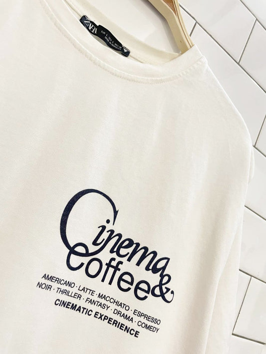 zara oversized cinema & coffee tee - good market thrift store