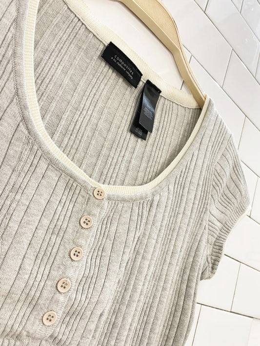 vintage 00s liz claiborne chunky rib knit top | composite - good market thrift store