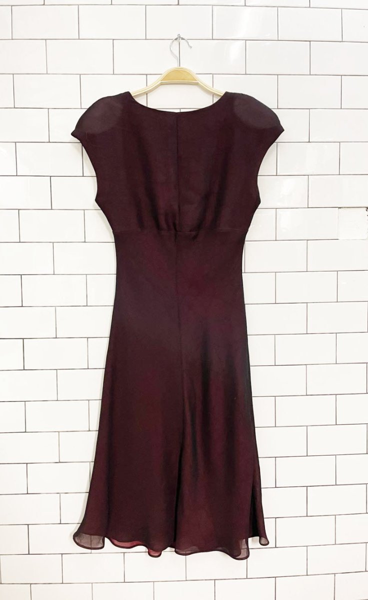 vintage 00s jolibel chiffon strong shoulder knee - length dress - good market thrift store