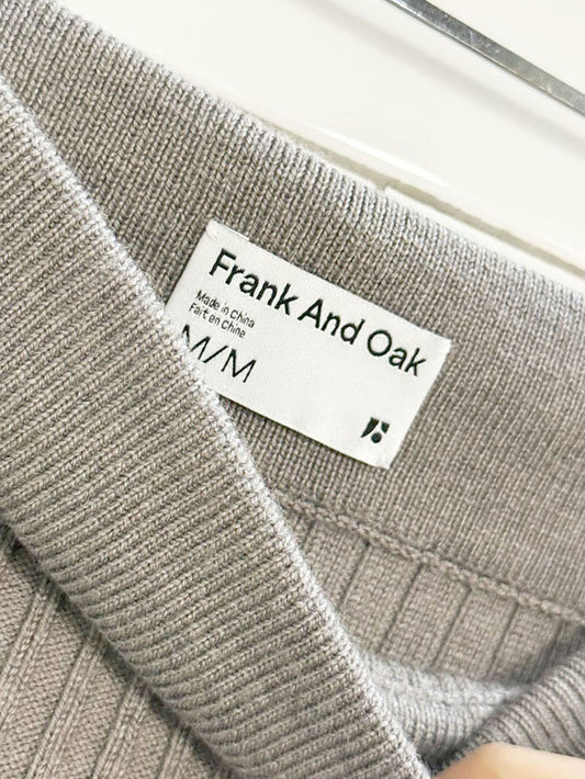 frank and oak 100% merino wool ribbed midi skirt