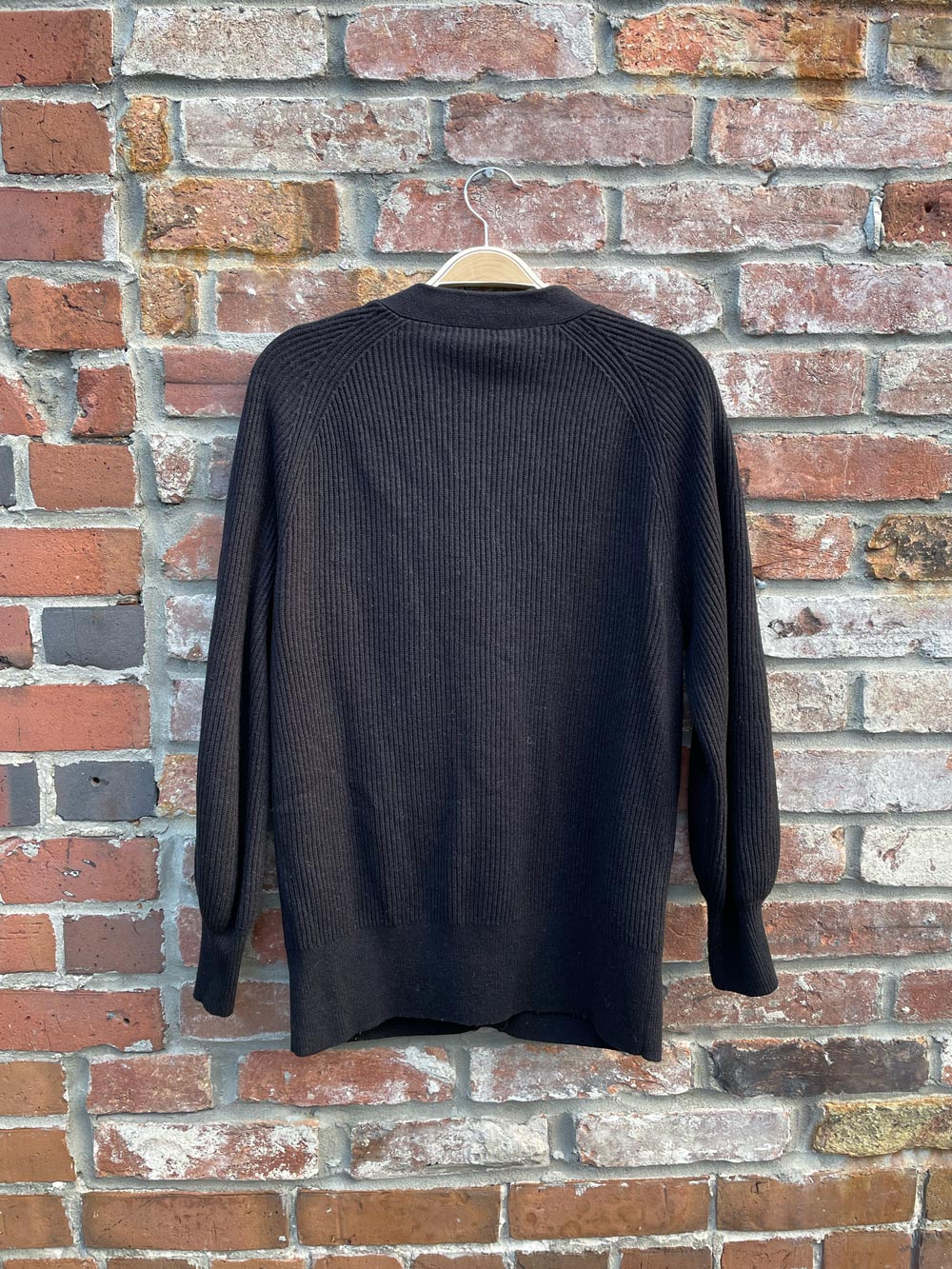 babaton wool-linen blend ribbed knit cardigan