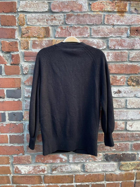 babaton wool-linen blend ribbed knit cardigan