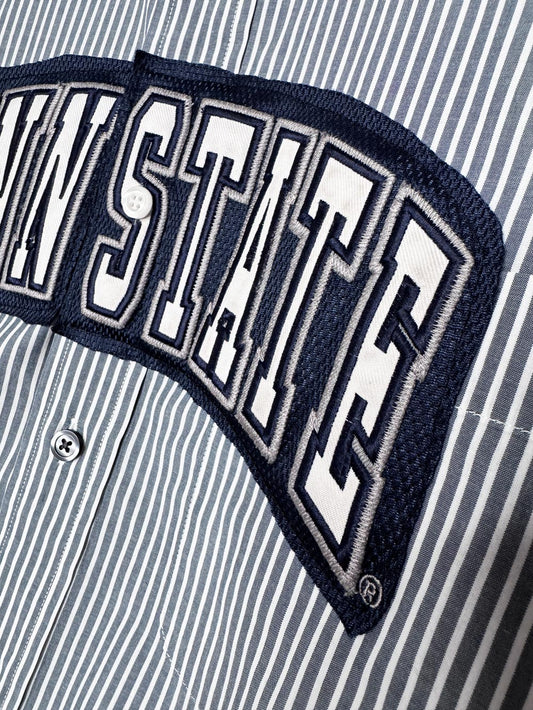 vintage eddie bauer x penn state collegiate sporty prep cropped shirt | rework