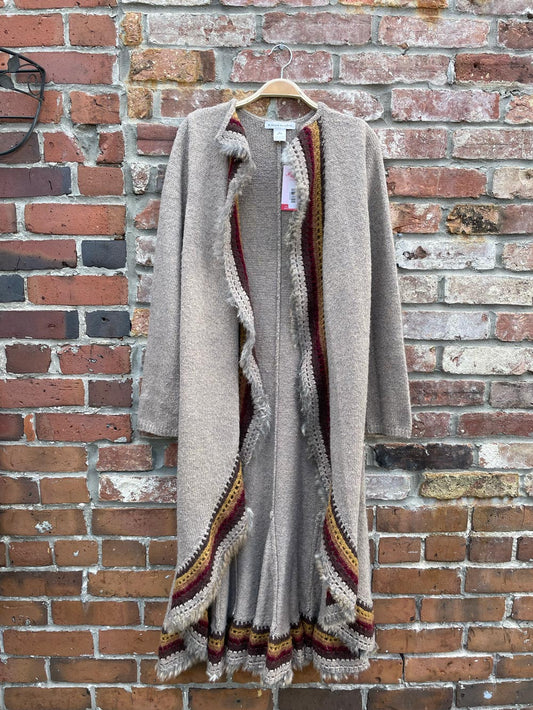 vintage bianca nygard boho crochet + rabbit duster cardigan