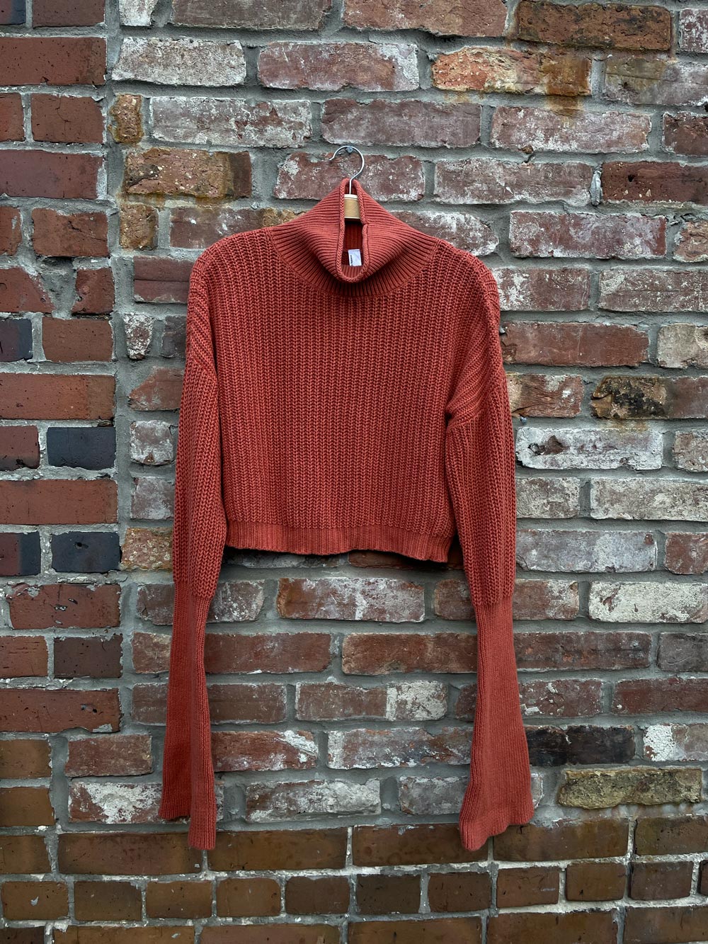 american apparel knit crop bell sleeve sweater