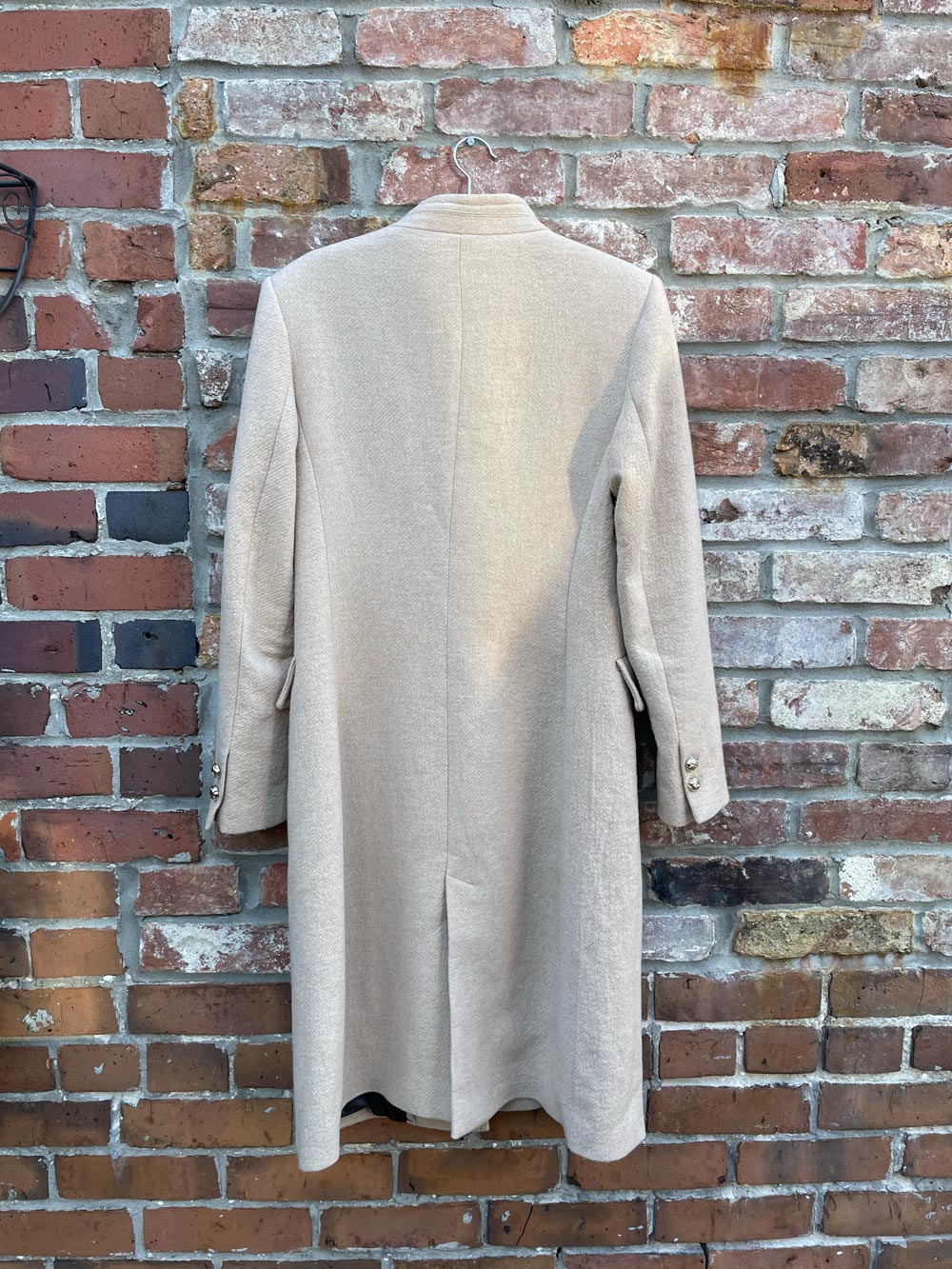 zara camel wool blend gold button jacket