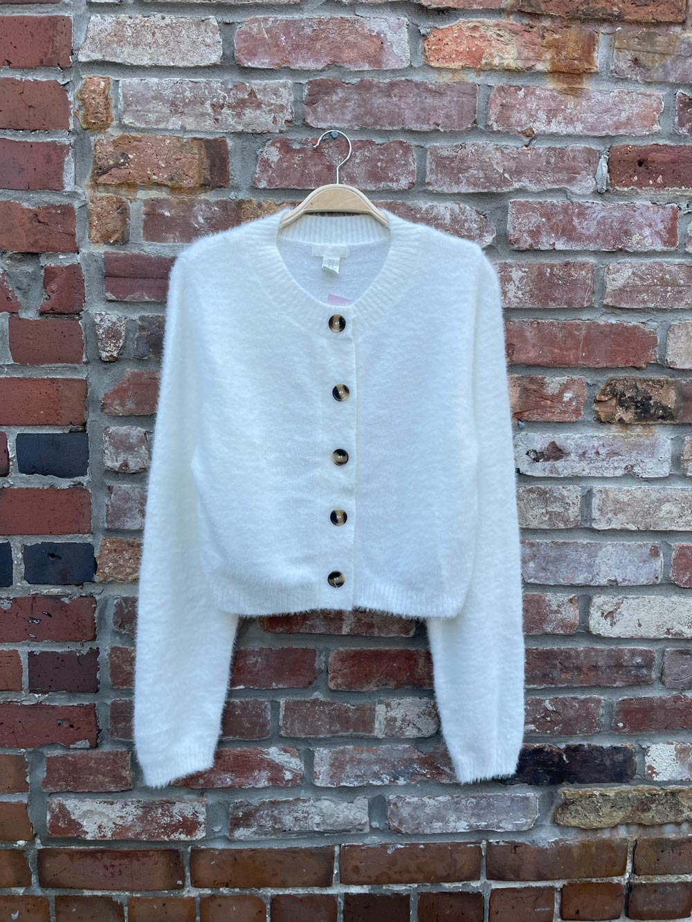h&m fuzzy knit cardigan