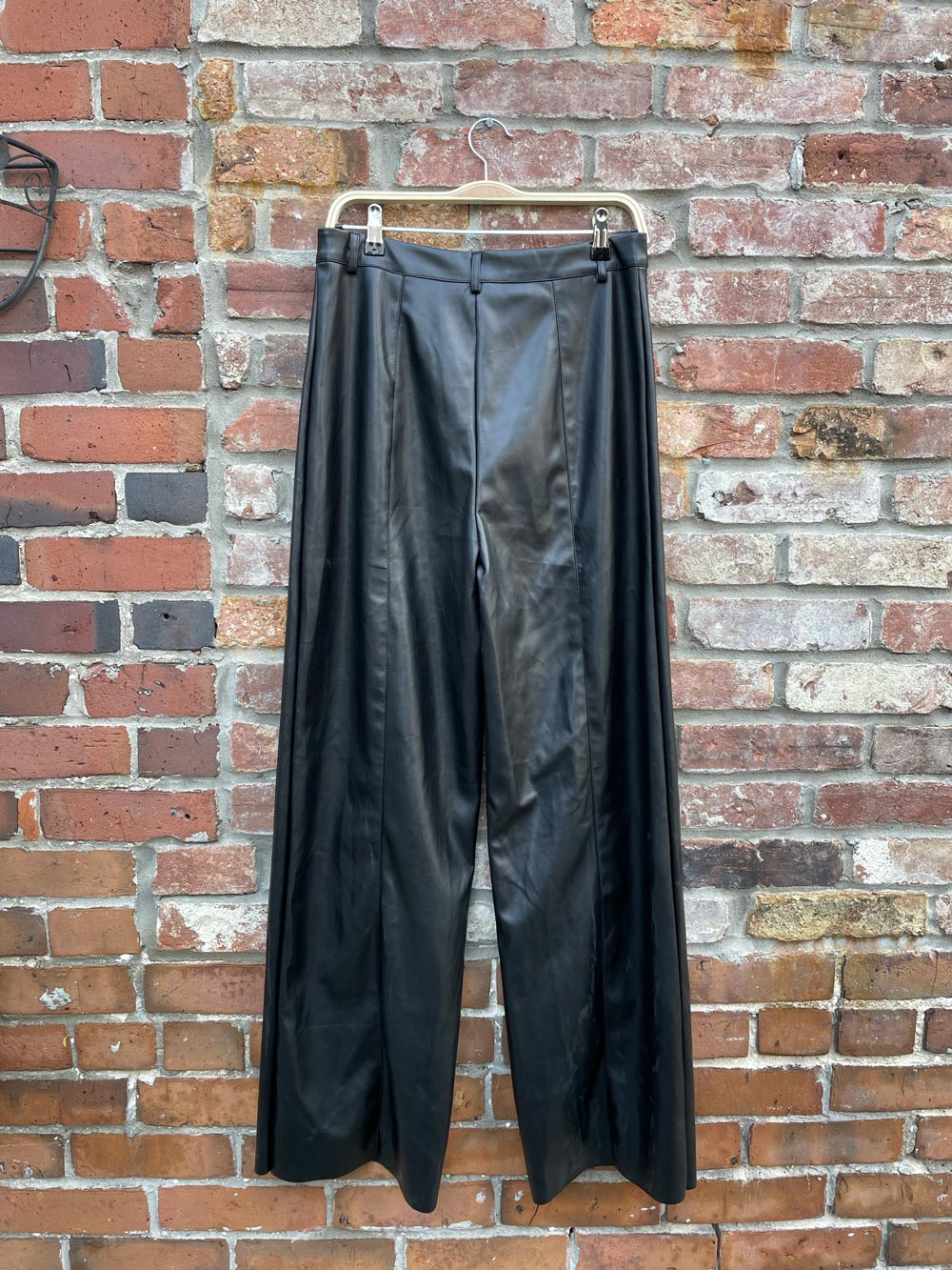 wet seal faux leather wide leg pants