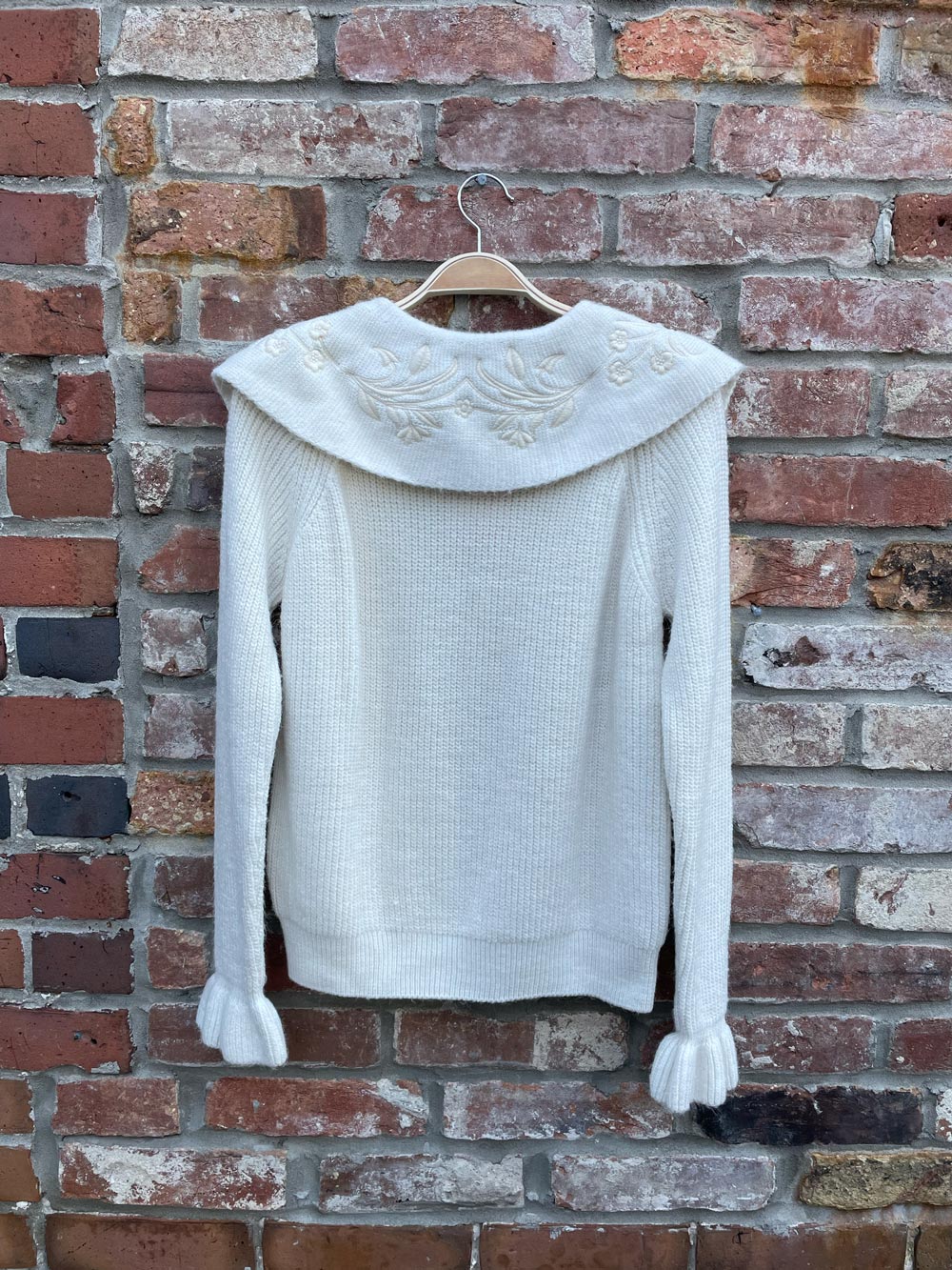 zara embroidered collar knit sweater