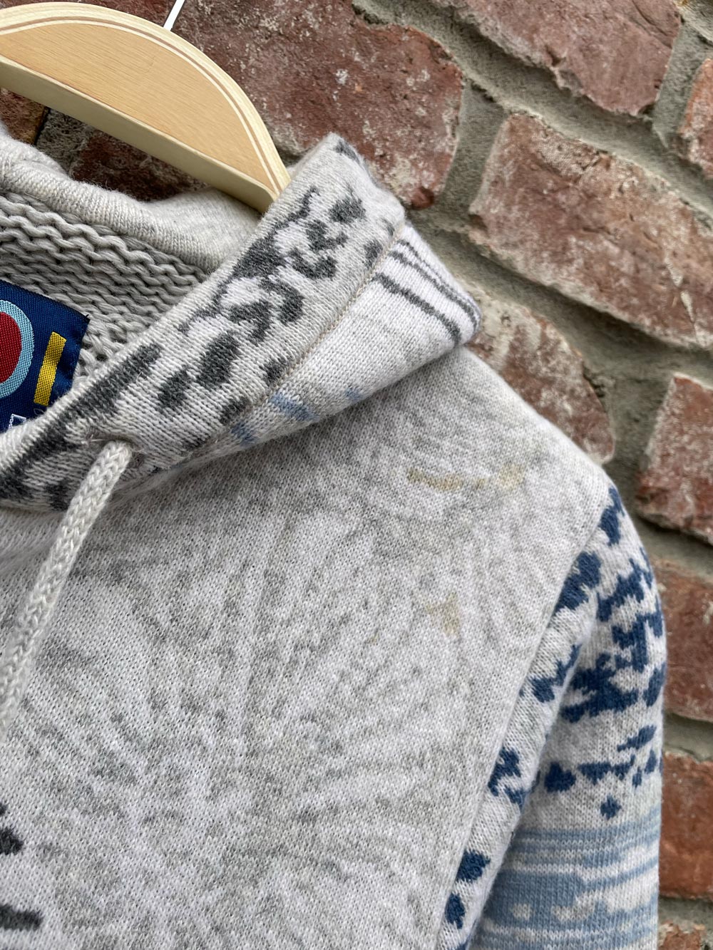 kooi knitwear lambswool hooded full zip sweater jacket
