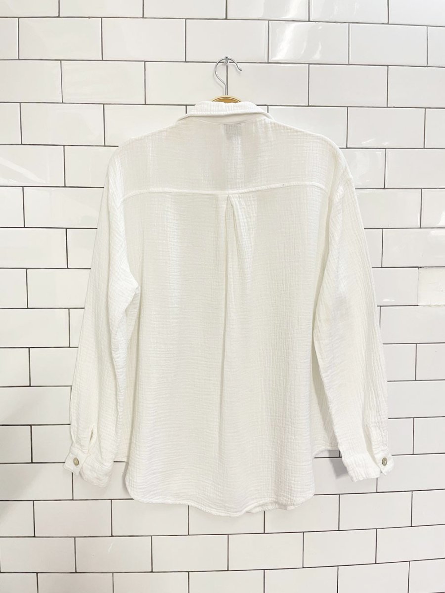 princess polly mahalia oversized gauze cotton shirt - good market thrift store