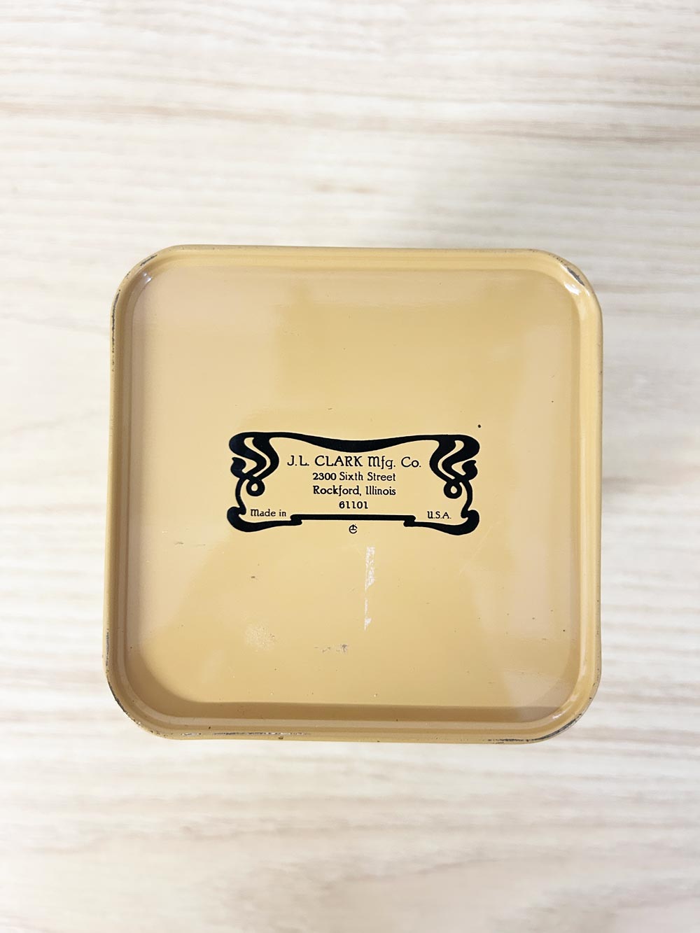 vintage JL clark butterlfy tin - good market thrift store