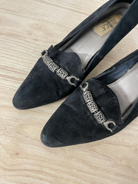 vintage 00s jessica black suede pump