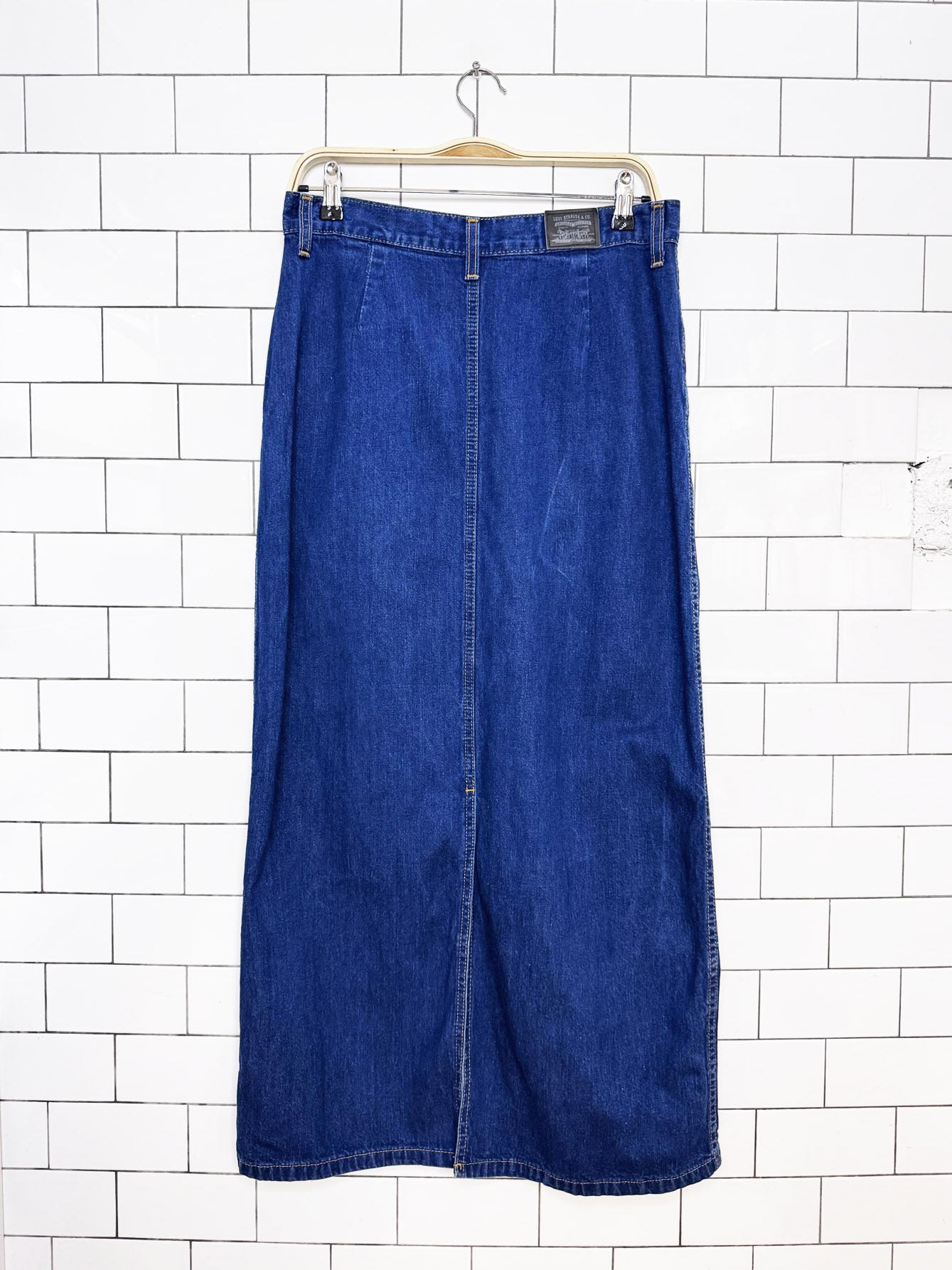 levi's minimal denim maxi skirt