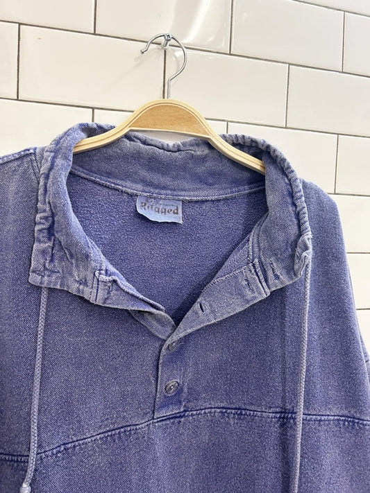 vintage 90s rugged oversized 1/4 button sweatshirt - good market thrift store